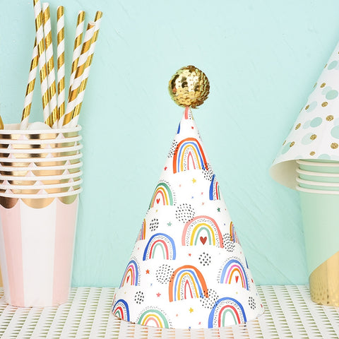 20 PCS Cute Children Bronzing Birthday Hats Cake Baking Decoration Party Hats, Cats, Unicorn, Wave Point, Daisy, Happy Birthday, Star & Moon Bronzing, Golden Ball Cap Happy Birthday, Golden Ball Cap 2 Monster, Golden Ball Cap Spaceman                  ...