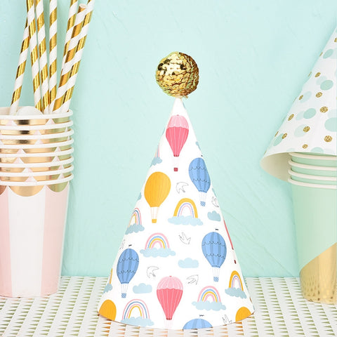 20 PCS Cute Children Bronzing Birthday Hats Cake Baking Decoration Party Hats, Cats, Unicorn, Wave Point, Daisy, Happy Birthday, Star & Moon Bronzing, Golden Ball Cap Happy Birthday, Golden Ball Cap 2 Monster, Golden Ball Cap Spaceman                  ...
