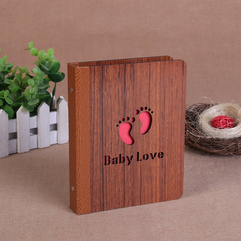 6-Inch 32 Sheets Wooden DIY Photo Album Creative Gift, 1314, Grow Up, Happiness, Baby Love, Love For You, The Story Of Time, Forever, Photo Album, I love You, I Am On My Way, Fawn, Pickup Light Stream Shadow