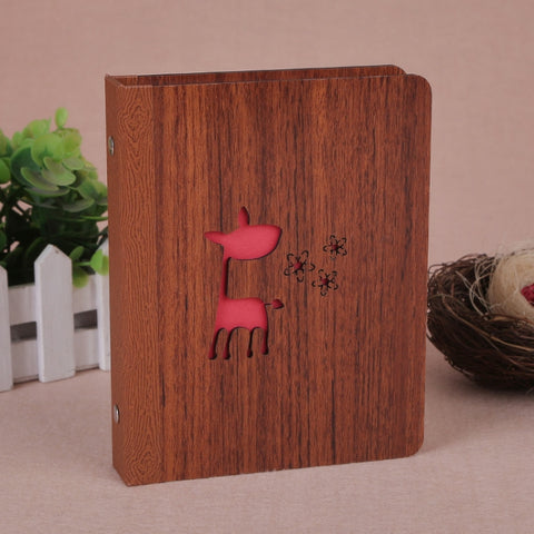 6-Inch 32 Sheets Wooden DIY Photo Album Creative Gift, 1314, Grow Up, Happiness, Baby Love, Love For You, The Story Of Time, Forever, Photo Album, I love You, I Am On My Way, Fawn, Pickup Light Stream Shadow