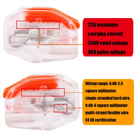 10 PCS VSE-412W Terminal Building Wiring Push-in Connector Quick Connection Terminal, VSE-412W