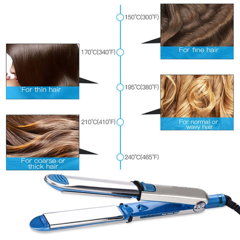 2 in 1 Titanium Hair Straighter Curler Iron, EU, US, UK