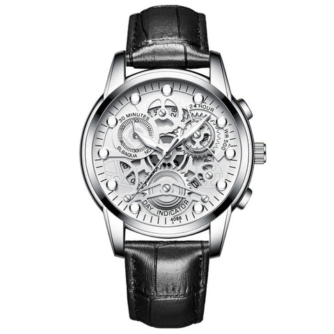 FNGEEN 4088 Men Hollow Quartz Watch Student Waterproof Luminous Watch, Full Gold Gold Surface, Full Gold Black Surface, Black Steel Black Surface White Nails, Black Steel Black Surface Gold Nails, Gold And Gold Surface, Gold Black Surface              ...