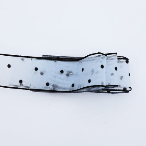 Transparent Snow Dots Yarn Ribbon Gift Box Packaging Material, 2.5cm, 4cm