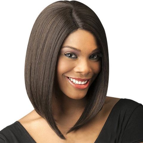 Ladies Short Hair Bobo Head Synthetic Hair Cover, Black, Red Wine, Light Brown, Dark Brown, Black Brown