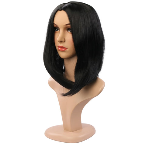 Ladies Short Hair Bobo Head Synthetic Hair Cover, Black, Red Wine, Light Brown, Dark Brown, Black Brown