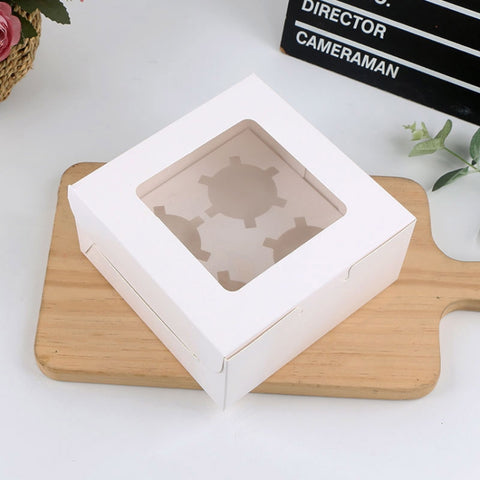 25 PCS Window Cupcake Packaging Box Muffin Cake Box With Inner Support, 2 In One (White), 2 In One (Marble), 2 In One (Kraft Paper), 4 In One (White), 4 In One (Marble), 4 In One (Kraft Paper), 6 In One (White), 6 In One (Marble), 6 In One (Kraft Paper)