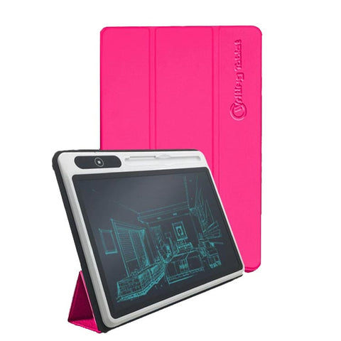 10.1 Inch LCD Handwriting Board Light Energy Electronic Drawing Board Hand-Painted Board Smart Small Blackboard Writing Board, Black  With Leather Case), Rose Red With Leather Case
