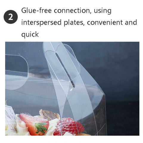 50 Pieces Portable Long Cake Roll Transparent Box Pastry Baking Packaging Box, Small Roll (13x8x10cm), Half Roll (16x9x9cm)