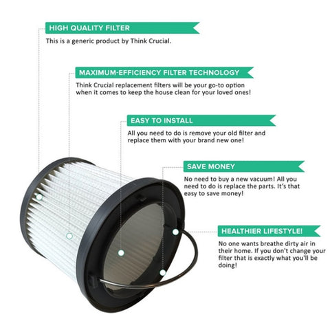 2 PCS Handheld Vacuum Cleaner Filter Accessory For Black&Decker PV1210/PV1020L/PD11420L