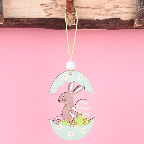 Easter Wooden Pendants Festive Atmosphere Decorative Items, Bunny Egg Shell, Rabbit Lifting Eggshell, Small Egg Shell, Yellow Rabbit Eggshell, Pink Egg, Yellow Rabbit Tooth Egg, Light Yellow Upside-down Rabbit Eggs, Blue Egg, Orange-winged Bird        ...