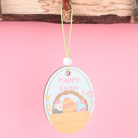 Easter Wooden Pendants Festive Atmosphere Decorative Items, Bunny Egg Shell, Rabbit Lifting Eggshell, Small Egg Shell, Yellow Rabbit Eggshell, Pink Egg, Yellow Rabbit Tooth Egg, Light Yellow Upside-down Rabbit Eggs, Blue Egg, Orange-winged Bird        ...