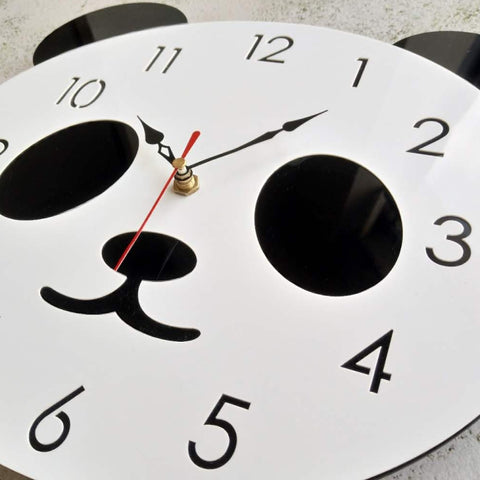 Cartoon Wall Clock Acrylic Clock Panda Simple Home Wall Clock, Panda Wall Clock