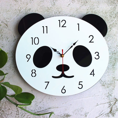 Cartoon Wall Clock Acrylic Clock Panda Simple Home Wall Clock, Panda Wall Clock