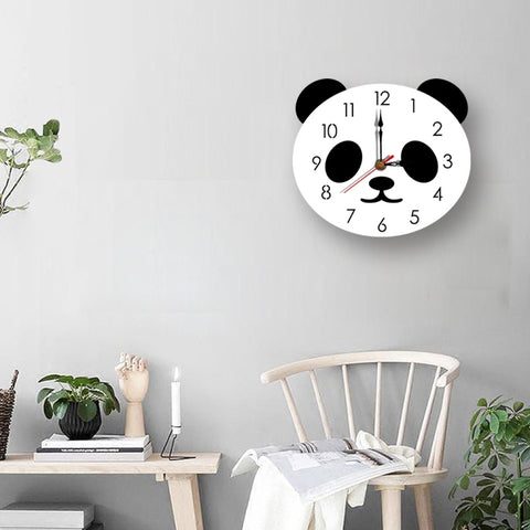 Cartoon Wall Clock Acrylic Clock Panda Simple Home Wall Clock, Panda Wall Clock
