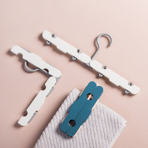 Travel Foldable Portable Clothes Hanger Household Anti-Skid And Windproof Clothes Hanger, Dark Blue, Pink, Off-white, Light Green