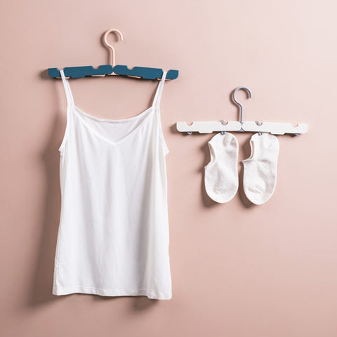 Travel Foldable Portable Clothes Hanger Household Anti-Skid And Windproof Clothes Hanger, Dark Blue, Pink, Off-white, Light Green