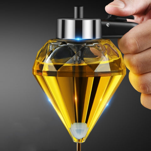 Diamond Oil Can Glass Dustproof Vinegar Oil Bottle One-Click Multi-Purpose Kitchen Seasoning Bottle, Diamond Oil Can