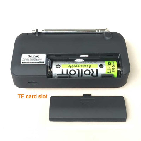 Rolton W405 Portable Mini FM Radio TF Card USB Receiver Music Player with LED Display, Red, Gold, Blue
