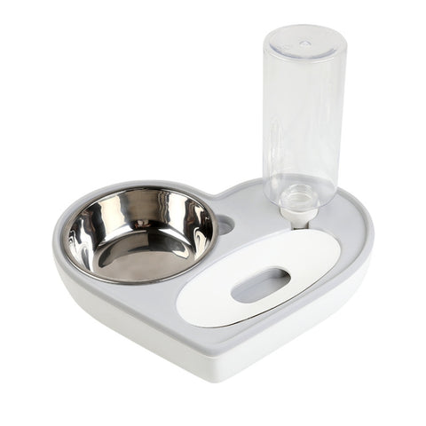 Pet Bowl Love And Moisture-Proof Mouth Dual-Use Bowl Cat Automatic Water Bowl, Blue, Grey, Pink