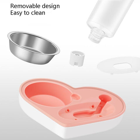 Pet Bowl Love And Moisture-Proof Mouth Dual-Use Bowl Cat Automatic Water Bowl, Blue, Grey, Pink