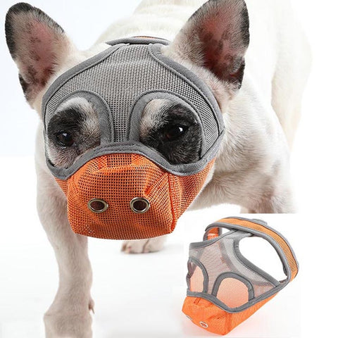 Bulldog Mouth Cover Flat Face Dog Anti-Eat Anti-Bite Drinkable Water Mouth Cover, S, M, L