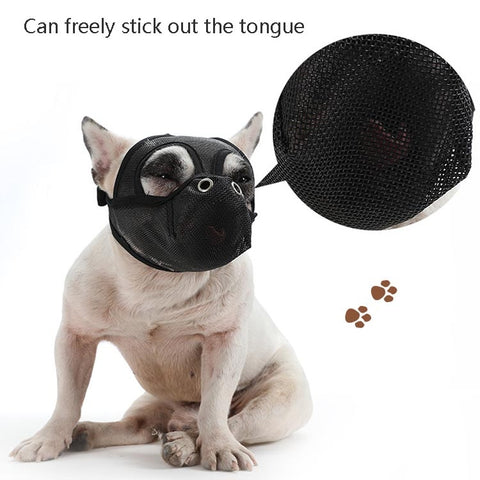 Bulldog Mouth Cover Flat Face Dog Anti-Eat Anti-Bite Drinkable Water Mouth Cover, S, M, L