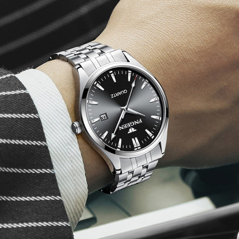 FNGEEN 2111 Men Simple Luminous Calendar Quartz Watch