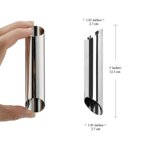 20 PCS Oblique Double-Head Stainless Steel Large Spiral Tube Non-Stick Croissant Mold Croissant Tool, 20 PCS Croissant Tool