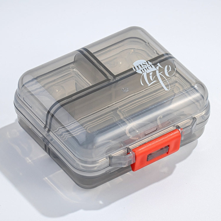 Mizi Small Pill Box Portable Dispensing Medicines Boxes, 10 Grid (Gray), 10 Grid (Brown), 10 Grid (Green), 10 Grid (Blue), 10 Grid (White), 10 Grid (Pink), 7 Grid (Grey), 7 Grid (Brown), 7 Grid (Green), 7 Grid (Blue), 7 Grid (Pink)