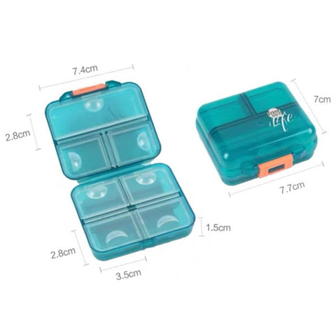 Mizi Small Pill Box Portable Dispensing Medicines Boxes, 10 Grid (Gray), 10 Grid (Brown), 10 Grid (Green), 10 Grid (Blue), 10 Grid (White), 10 Grid (Pink), 7 Grid (Grey), 7 Grid (Brown), 7 Grid (Green), 7 Grid (Blue), 7 Grid (Pink)