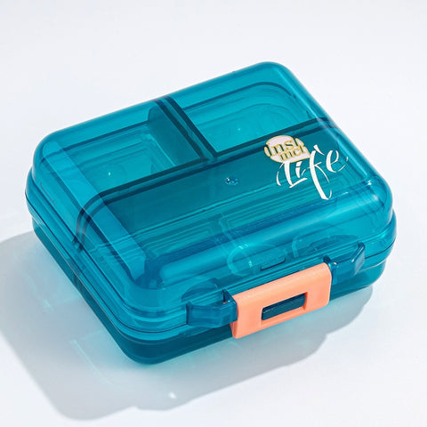 Mizi Small Pill Box Portable Dispensing Medicines Boxes, 10 Grid (Gray), 10 Grid (Brown), 10 Grid (Green), 10 Grid (Blue), 10 Grid (White), 10 Grid (Pink), 7 Grid (Grey), 7 Grid (Brown), 7 Grid (Green), 7 Grid (Blue), 7 Grid (Pink)