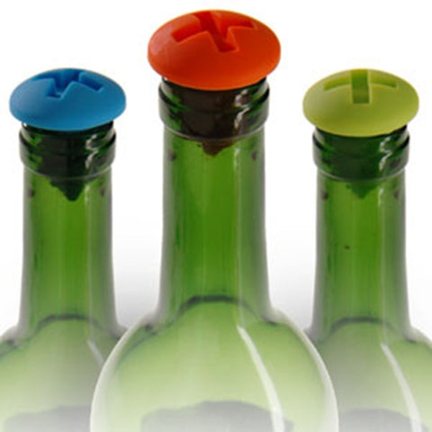5pcs Screw Shape Red Wine Preservation Silicone Bottle Stopper Random Colour Delivery, Screw Shape