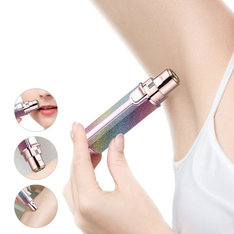 2 In 1  Electric Shaver Lady Eyebrow Trimmer Lipstick Automatic Facial Hair Removal Device, Dry Battery, Charging