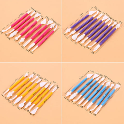2 Sets Carving Pen Cake Fondant Carving Knife Making Cutting Tool 01030 Purple (OPP Bag Packaging), 01071 Yellow (OPP Bag Packaging), 01018 Red (OPP Bag Packaging), 02023 Blue (OPP Bag Packaging), 02030 Pink (OPP Bag Packaging)                         ...
