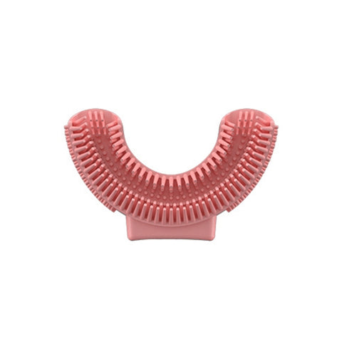 Silicone U-Shaped Replaceable Brush Head 2-8 Years Old Oral Electric Toothbrush Head, Pink, Blue