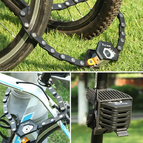 WEST BIKING Bicycle Snti-Theft Key Lock Motorcycle Chain Folding Lock, Folding Lock