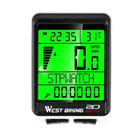 WEST BIKING Mountain Bike Wireless Code Meter Large-Screen Multifunctional Waterproof Speedometer, Large-Screen