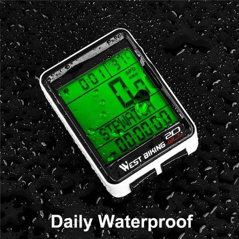 WEST BIKING Mountain Bike Wireless Code Meter Large-Screen Multifunctional Waterproof Speedometer, Large-Screen