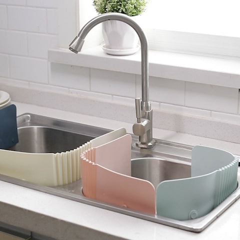 2 PCS Sink Foldable Flaps Kitchen Suction Cup Splash-Proof Flaps, Pink, White, Navy Blue