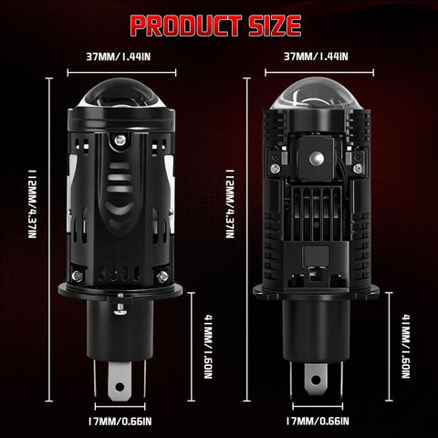 48W High-power LED Spotlight H4 Car Headlight With Solenoid Valve