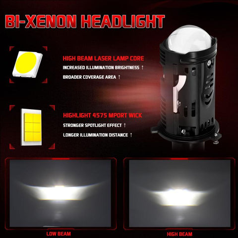 48W High-power LED Spotlight H4 Car Headlight With Solenoid Valve
