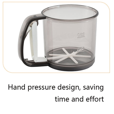 Convenient Hand-Held Flour Sieve Icing Sugar Sieve Baking Tool, Translucent Rose Red, Translucent Fluorescent Green, Translucent Pink, Translucent Brown