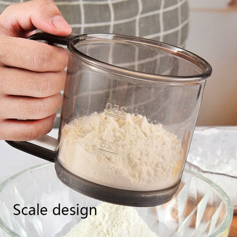 Convenient Hand-Held Flour Sieve Icing Sugar Sieve Baking Tool, Translucent Rose Red, Translucent Fluorescent Green, Translucent Pink, Translucent Brown