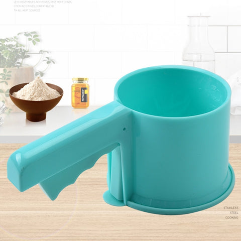 Convenient Hand-Held Semi-Automatic Four Sieve Baking Tool, Blue, Orange, White, Pink