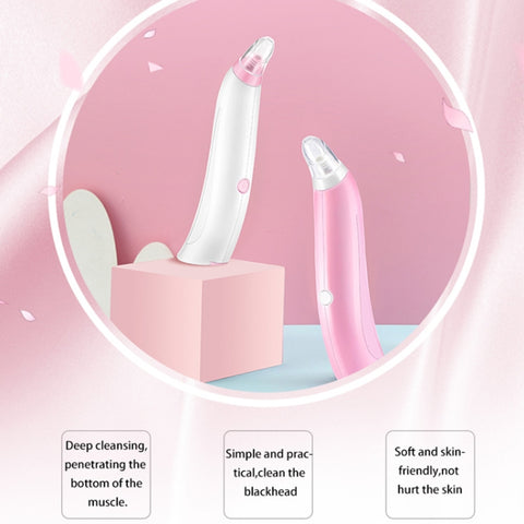 HD-2139 Blackhead Suction Device Pore Cleaner Face Cleaning Beauty Device, White, Pink
