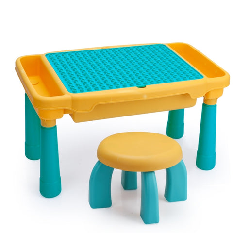 Multifunctional Building Table Learning Toy Puzzle Assembling Toy For Children, Style:, Table + Chair + 101 Blocks, Table + Chair + 83 Blocks, Table +76 Blocks, 76 Blocks, Small Table + 76 Blocks, 300 Small Blocks, 500 Small Blocks