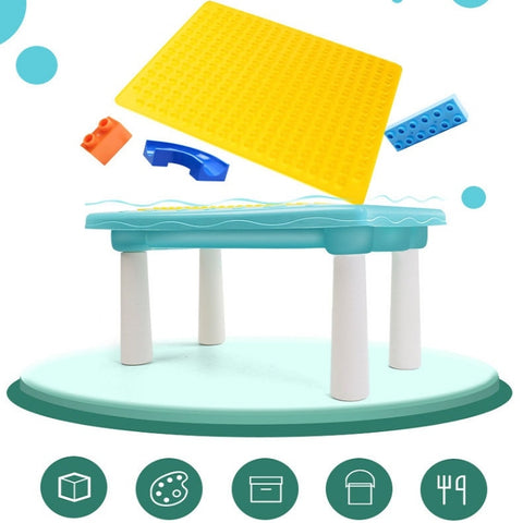 Multifunctional Building Table Learning Toy Puzzle Assembling Toy For Children, Style:, Table + Chair + 101 Blocks, Table + Chair + 83 Blocks, Table +76 Blocks, 76 Blocks, Small Table + 76 Blocks, 300 Small Blocks, 500 Small Blocks