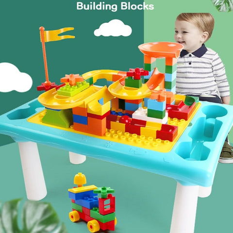 Multifunctional Building Table Learning Toy Puzzle Assembling Toy For Children, Style:, Table + Chair + 101 Blocks, Table + Chair + 83 Blocks, Table +76 Blocks, 76 Blocks, Small Table + 76 Blocks, 300 Small Blocks, 500 Small Blocks