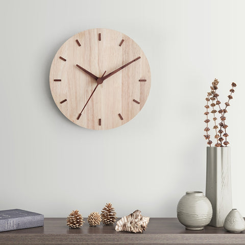 Solid Wooden Wall Clock Home Living Room Wall Clock Decorative Clock, Solid Wooden Wall Clock